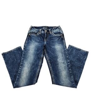 Silver Jeans Co Suki Mid Slim Boot Dark Wash Thick Stitch Jeans W27 L31